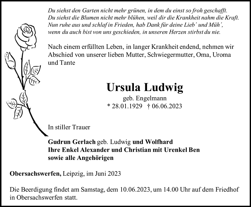 Traueranzeige (Foto: Schade)