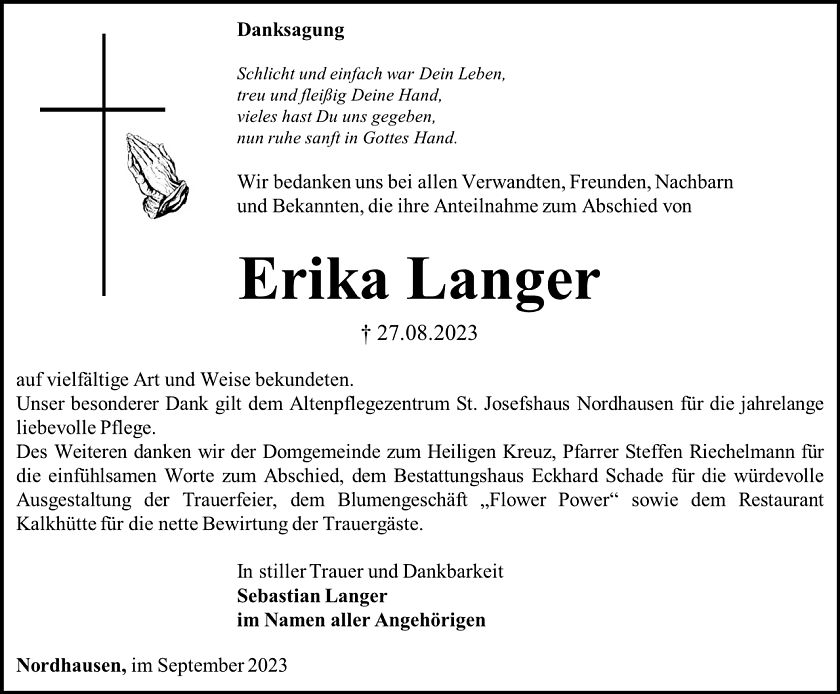 Danksagung (Foto: Schade)