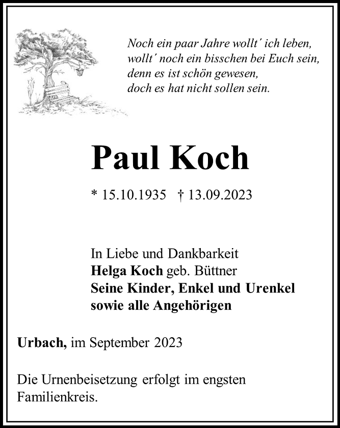 Traueranzeige (Foto: Schade)