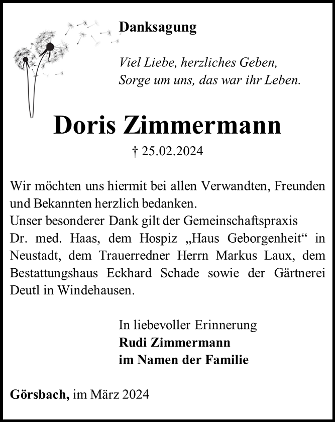 Danksagung (Foto: Schade)