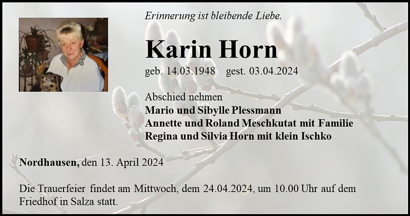 Traueranzeige (Foto: Schade)