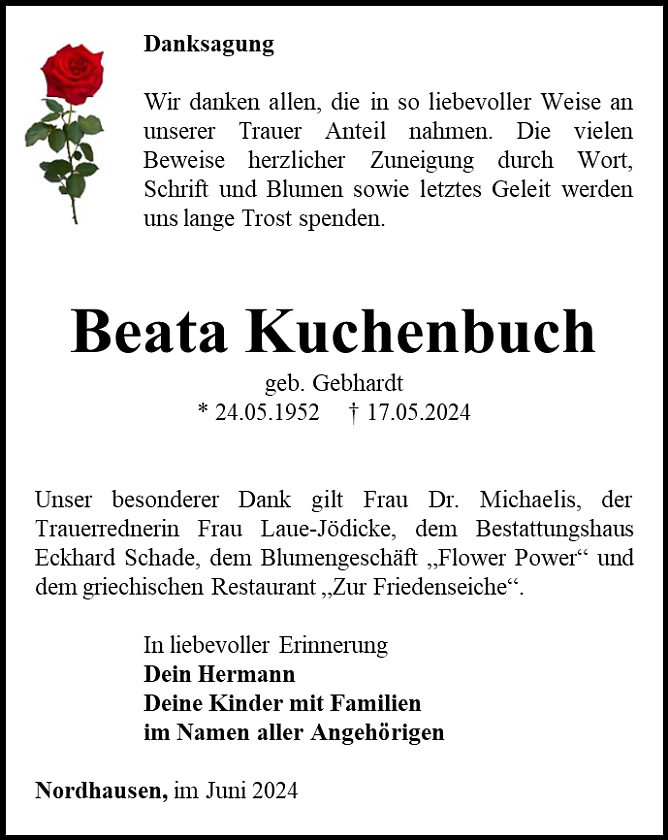 Danksagung (Foto: Schade)