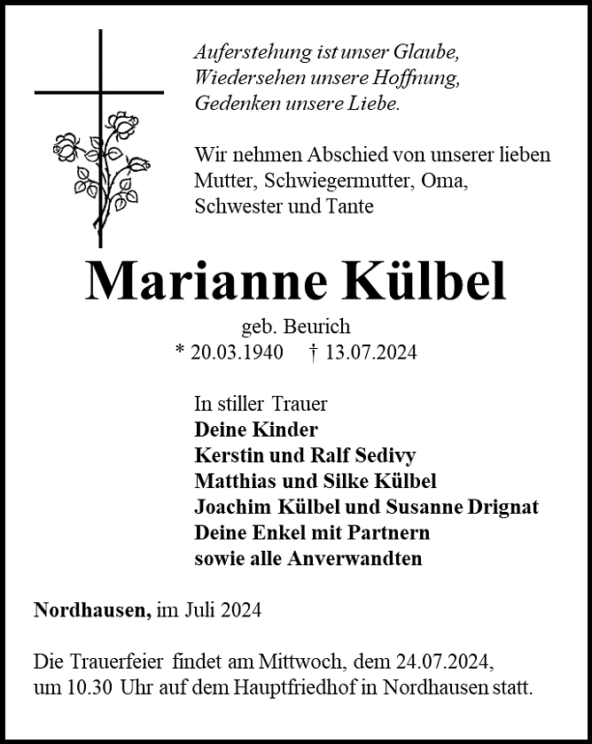 Traueranzeige (Foto: Bestattungshaus Eckhard Schade)