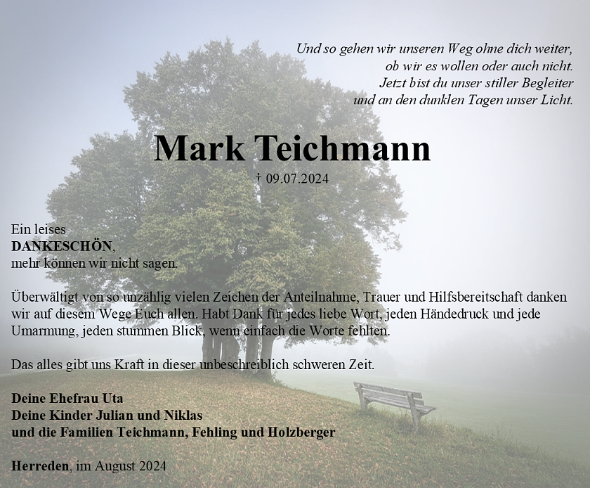 Danksagung (Foto: Bestattungshaus Eckhard Schade)