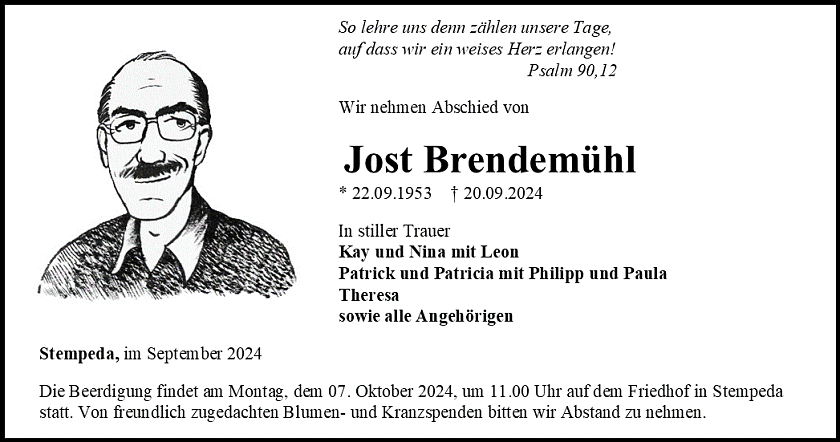 Traueranzeige (Foto: Bestattungshaus Schade)