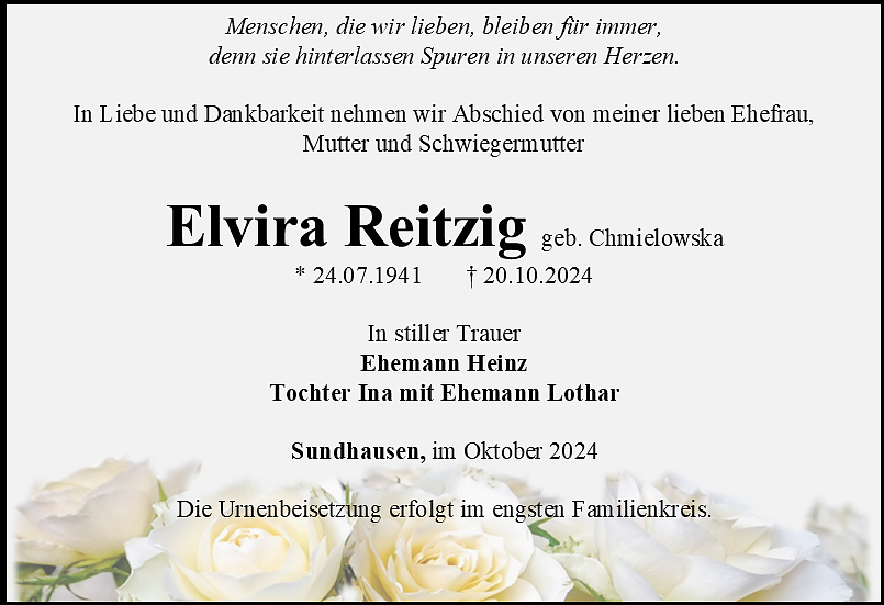 Traueranzeige (Foto: Bestattungshaus Eckhard Schade)