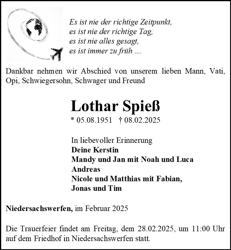 Traueranzeige (Foto: Bestattungshaus Eckhard Schade)