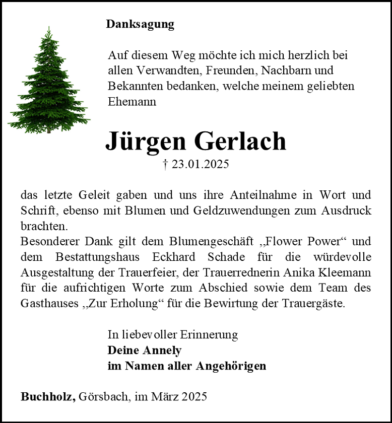 Danksagung (Foto: Bestattungshaus Eckhard Schade)