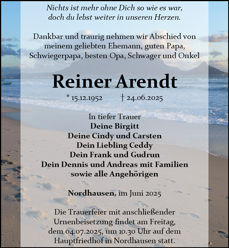 Traueranzeige (Foto: Bestattungshaus Schade)