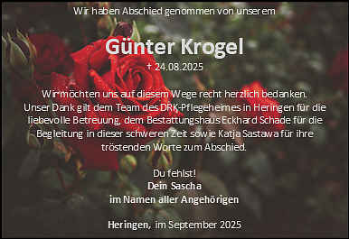 Danksagung (Foto: Bestattungshaus Schade)