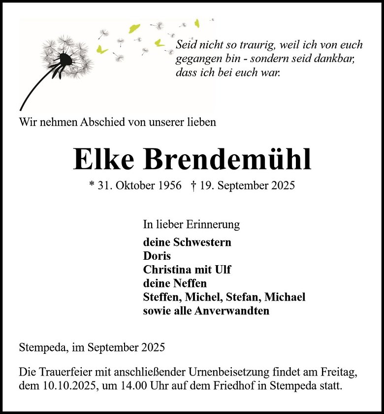 Traueranzeige (Foto: Bestattung Baumgarten)