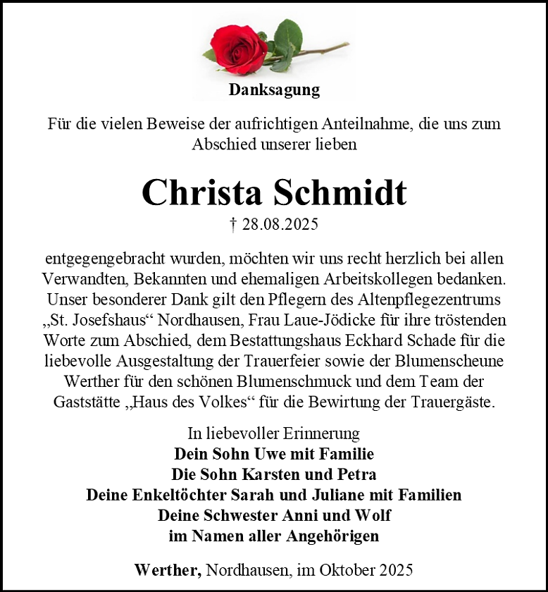 Danksagung (Foto: Schade)