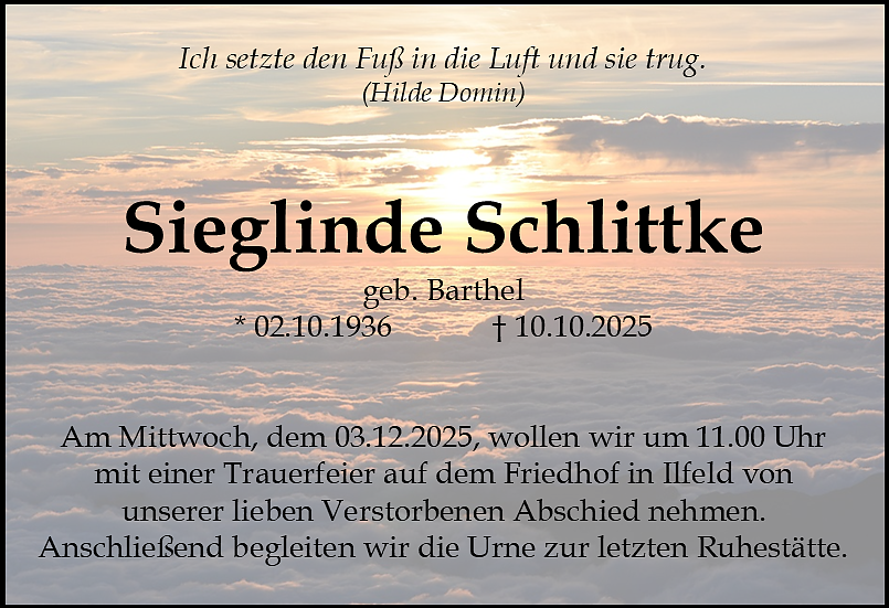 Traueranzeige  (Foto: Bestattungshaus Eckhard Schade)