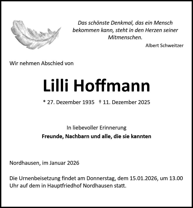 Traueranzeige (Foto: Bestattung Baumgarten)