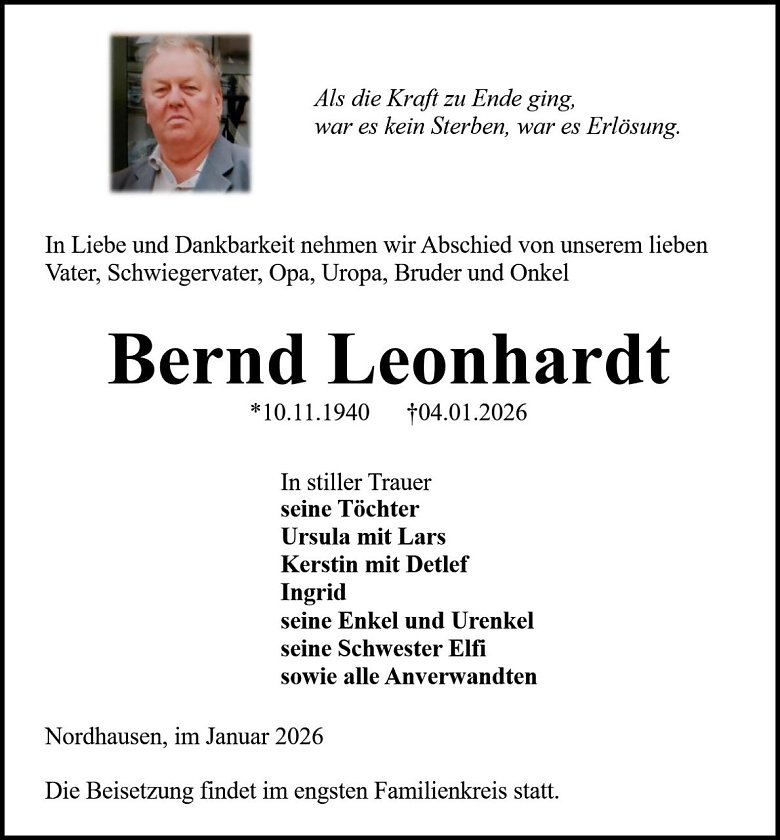 Traueranzeige (Foto: Bestattung Baumgarten)