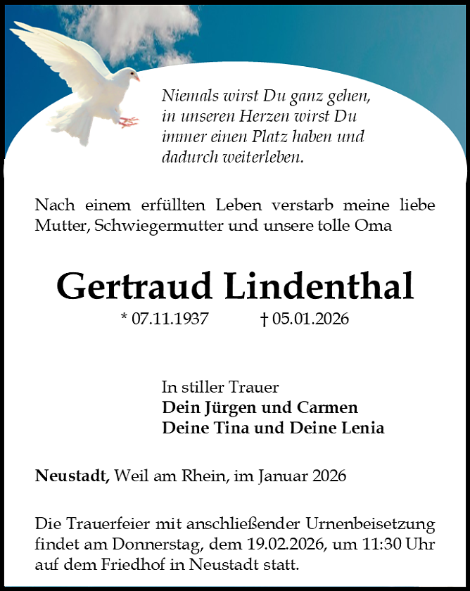 Traueranzeige (Foto: Schade)