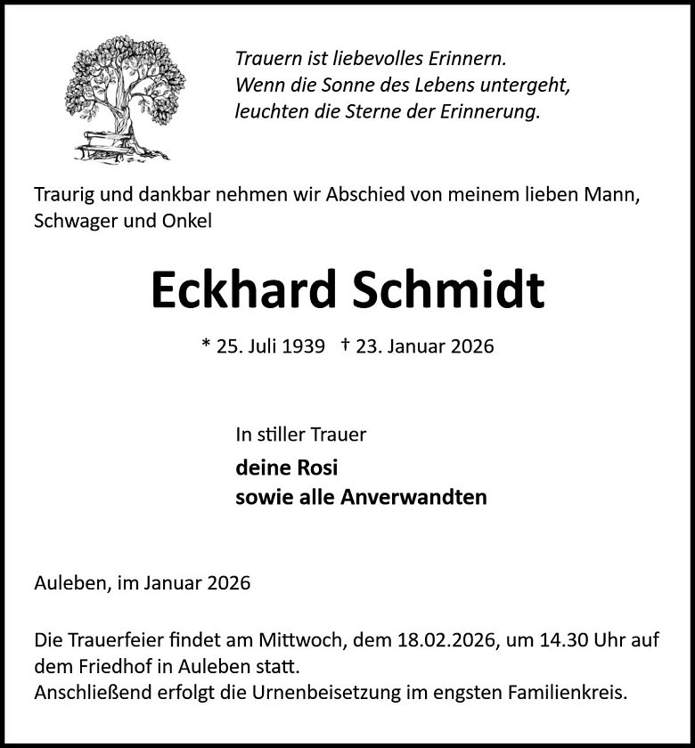 Traueranzeige (Foto: Bestattung Baumgarten)