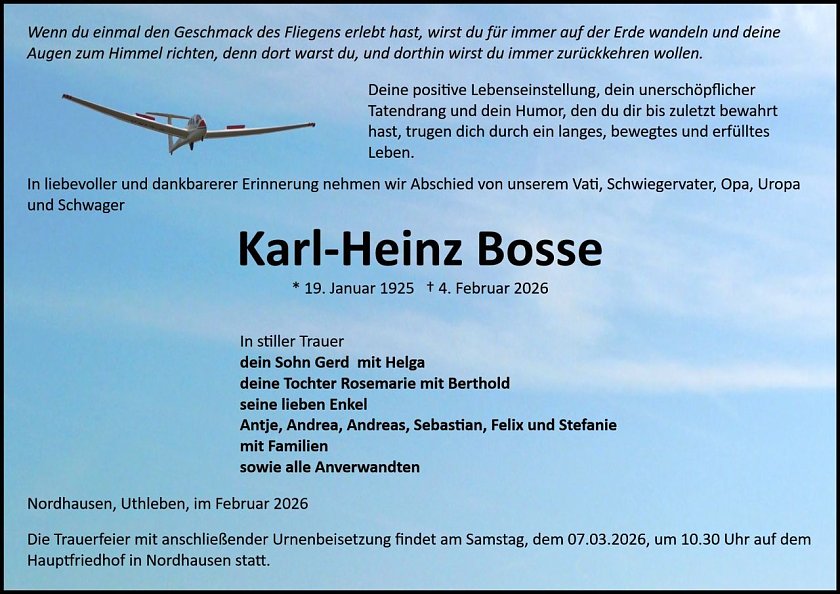 Traueranzeige (Foto: Bestattung Baumgarten)