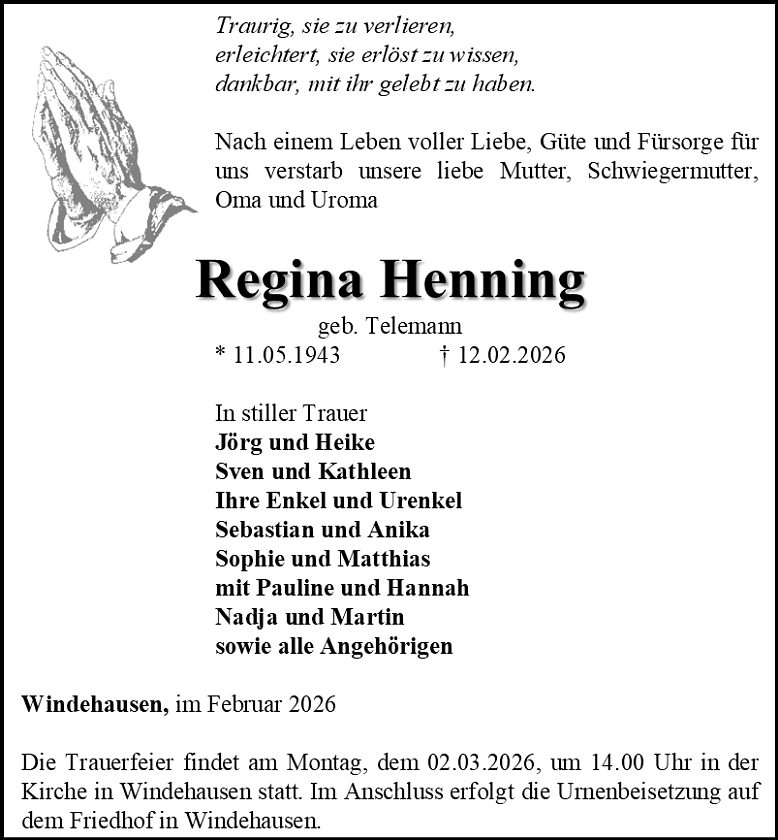 Traueranzeige (Foto: Schade)