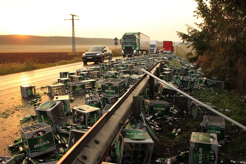 Bierlaster verungl&uuml;ckt