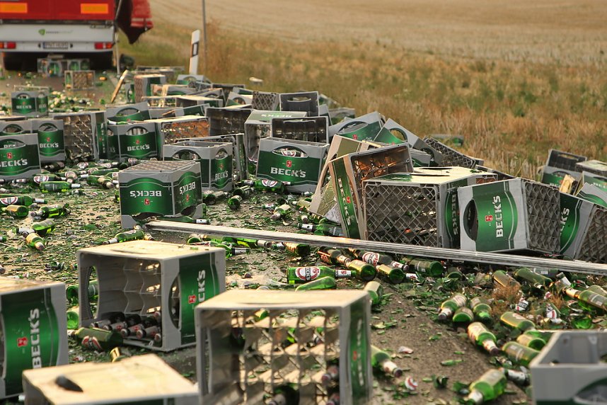 Bierlaster verungl&uuml;ckt