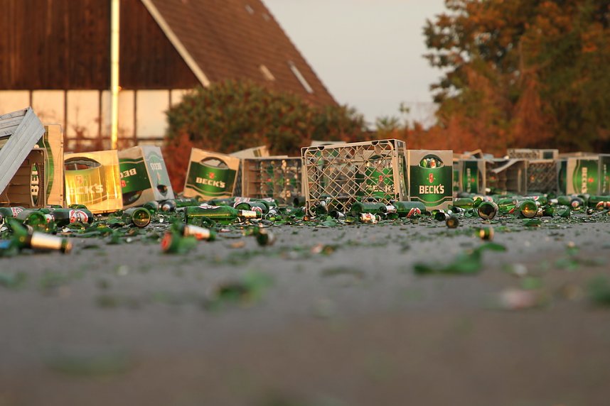 Bierlaster verungl&uuml;ckt