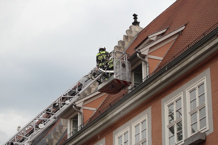 Feuerwehreinsatz in der Innenstadt von Bad Langensalza