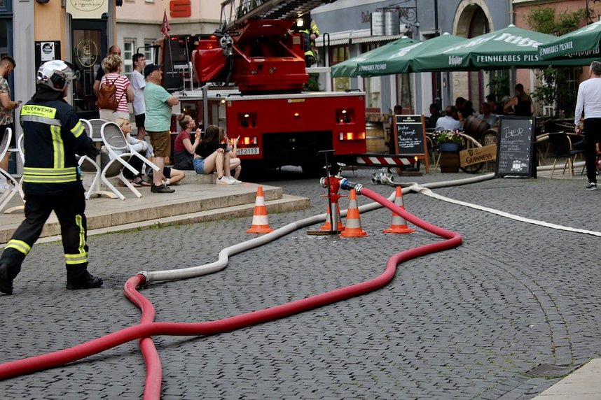 Feuerwehreinsatz in der Innenstadt von Bad Langensalza
