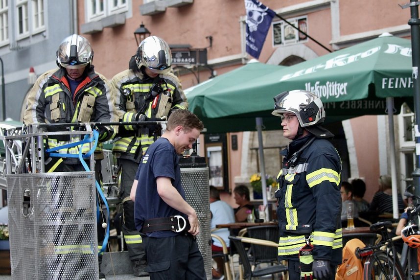 Feuerwehreinsatz in der Innenstadt von Bad Langensalza