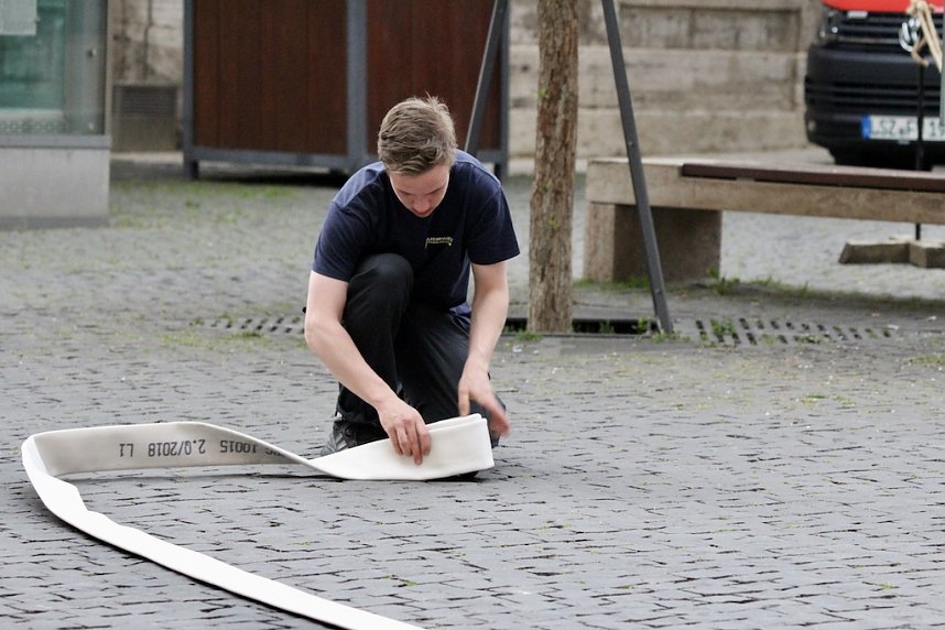 Feuerwehreinsatz in der Innenstadt von Bad Langensalza