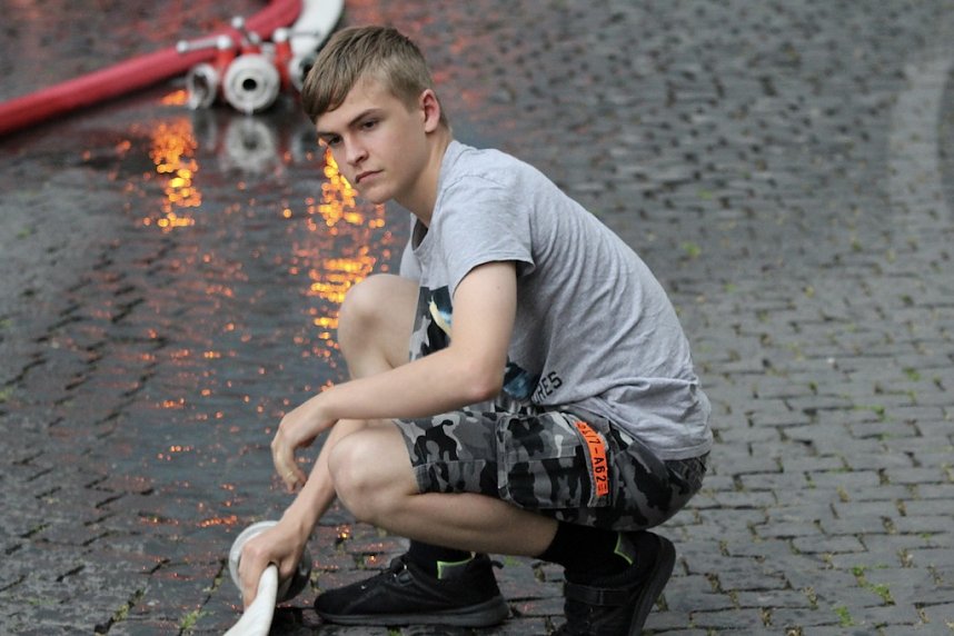 Feuerwehreinsatz in der Innenstadt von Bad Langensalza