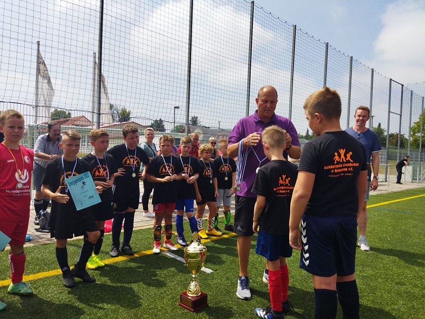 Viel Spa&szlig; hatten die kleinen Fu&szlig;baller aus Langensalzas Grundschulen am Donnerstag