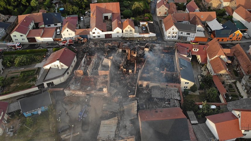 Der Tag nach dem Gro&szlig;brand in Bothenheilingen
