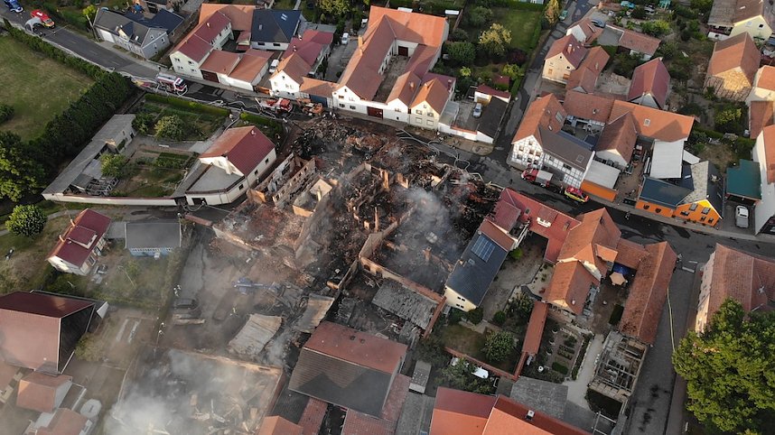Der Tag nach dem Gro&szlig;brand in Bothenheilingen