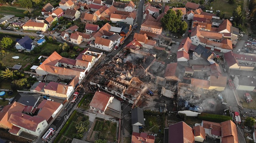 Der Tag nach dem Gro&szlig;brand in Bothenheilingen