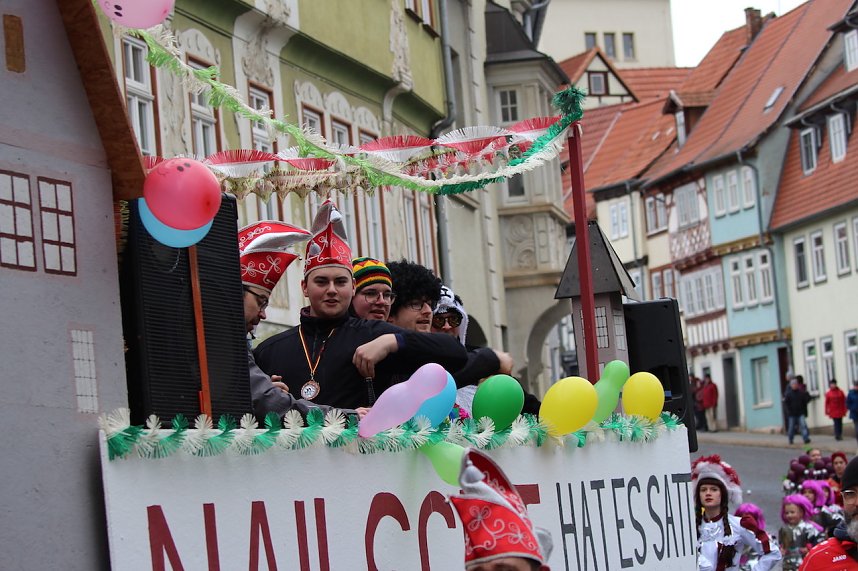 Fr&ouml;hlichbunter Karnevalsumzug in und um Bad Langensalza