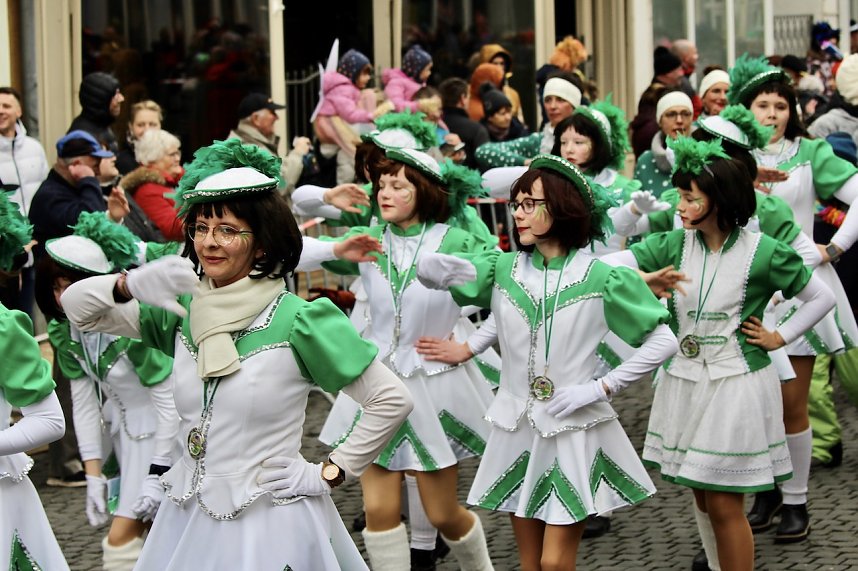 ZUm Karnevalsumzug zog es viele Jecken in die Stadt Bad Langensalza
