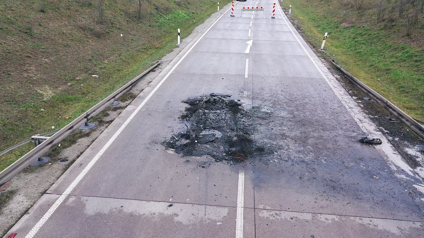 Unfallstelle in Luftaufnahmen