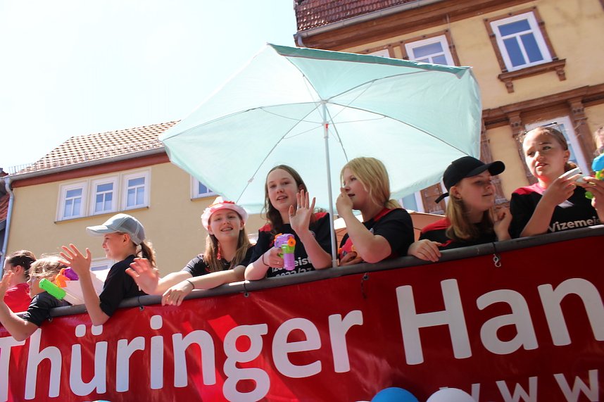 Fr&ouml;hliche Stimmung beim 210 Brunnenfest in Bad Langensalza