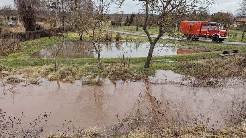 Wassermassen in Windehausen, Dezember 2023