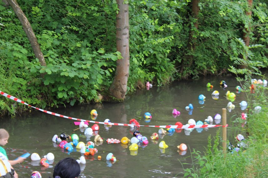Beim Zieleinlauf im Riedgraben