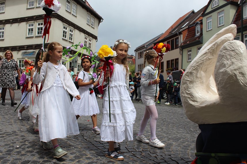 Gro&szlig;er festlicher Umzug zum 211. Brunnenfest in Bad Langensalza