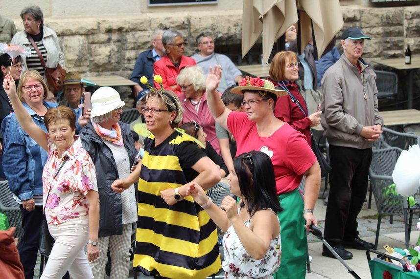 211. Brunnenfestumzug in Bad Langensalza mit vielen fr&ouml;hlichen Akteuren