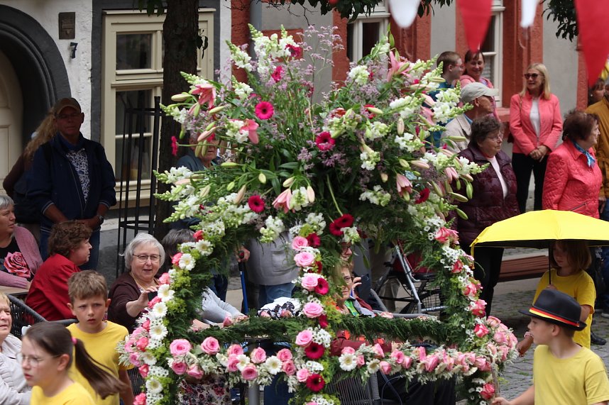 211. Brunnenfestumzug in Bad Langensalza mit vielen fr&ouml;hlichen Akteuren