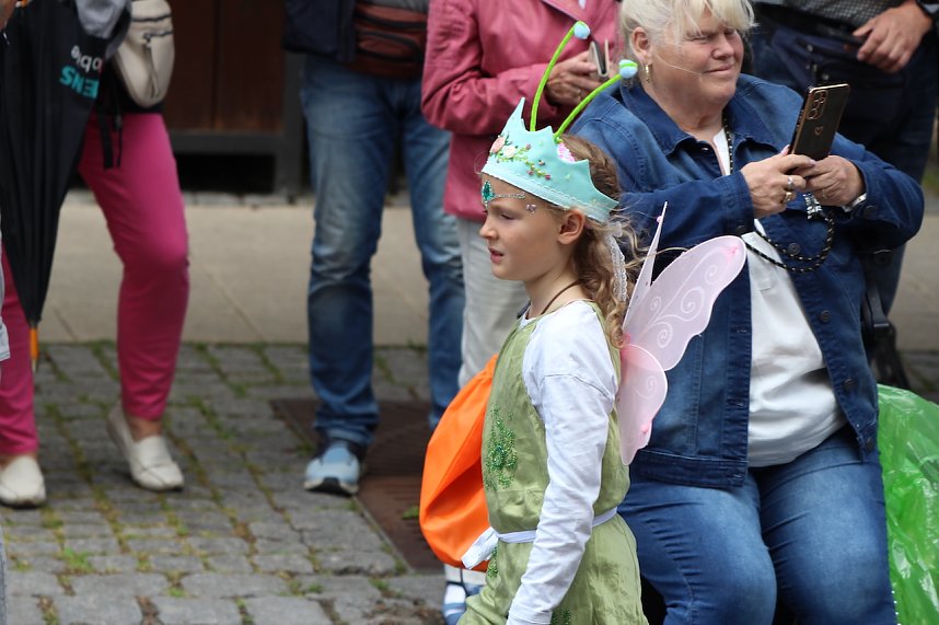 Teilnehmerinnen und Teilnehmer des Festumzuges zum 211. Brunnenfest in Bad Langensalza 