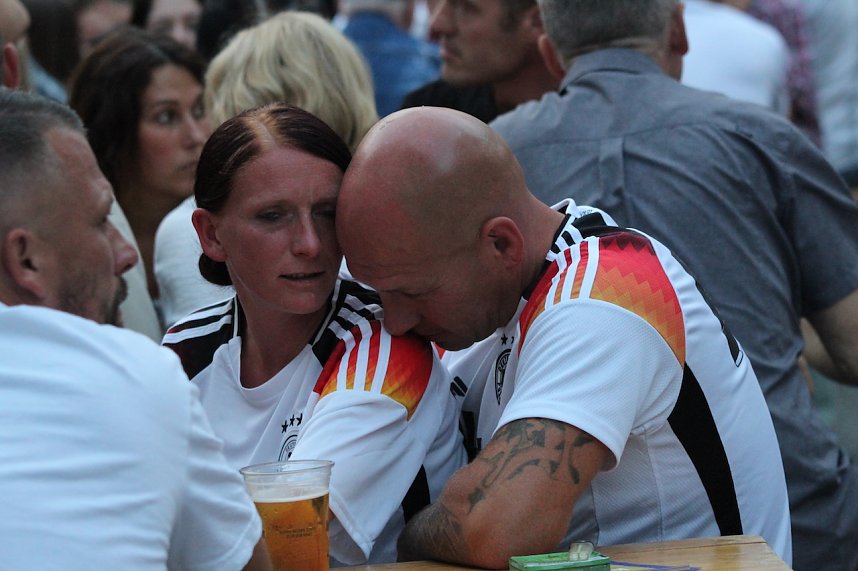Public Viewing auf dem Neumarkt in Bad Langensalza zum Achtelfinalspiel der EM 2024 - Deutschland gegen D&auml;nemark
