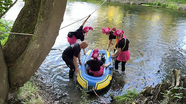 Bierathlon-Impressionen: Auf der Strecke in N&auml;gelstedt