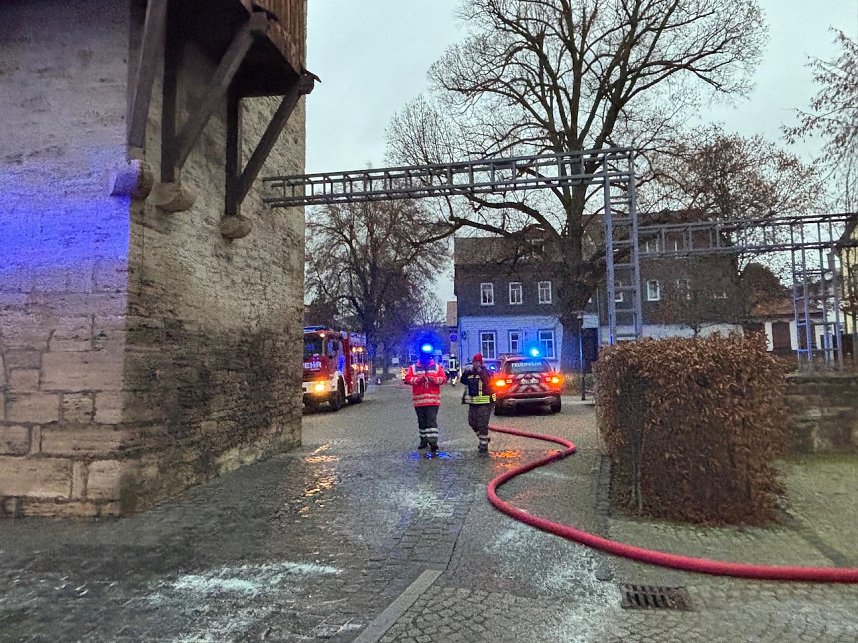 Einsatz der Feuerwehr Bad Langensalza beimBrand im Verbandswasserwerk