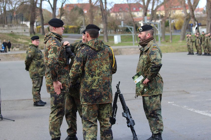 Verabschiedungsappell von Major Baumbach (Aufkl&auml;rungsbataillons 13 - Standort Gotha) auf dem Jahnplatz in Bad Langensalza