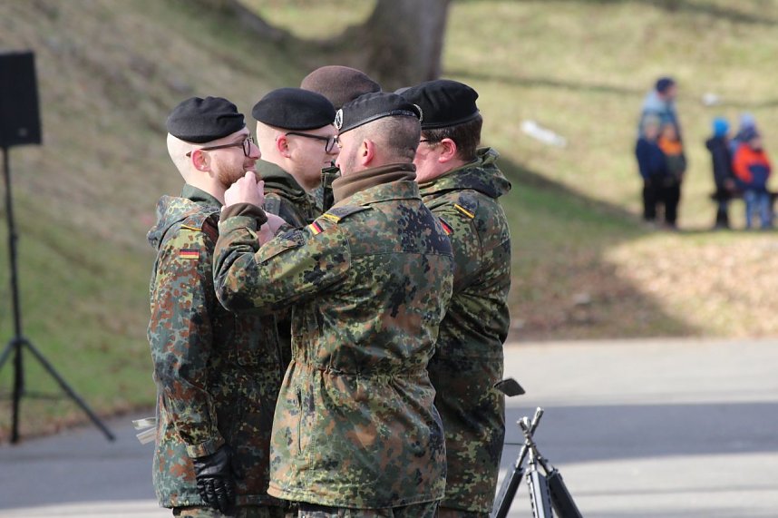 Verabschiedungsappell von Major Baumbach (Aufkl&auml;rungsbataillons 13 - Standort Gotha) auf dem Jahnplatz in Bad Langensalza